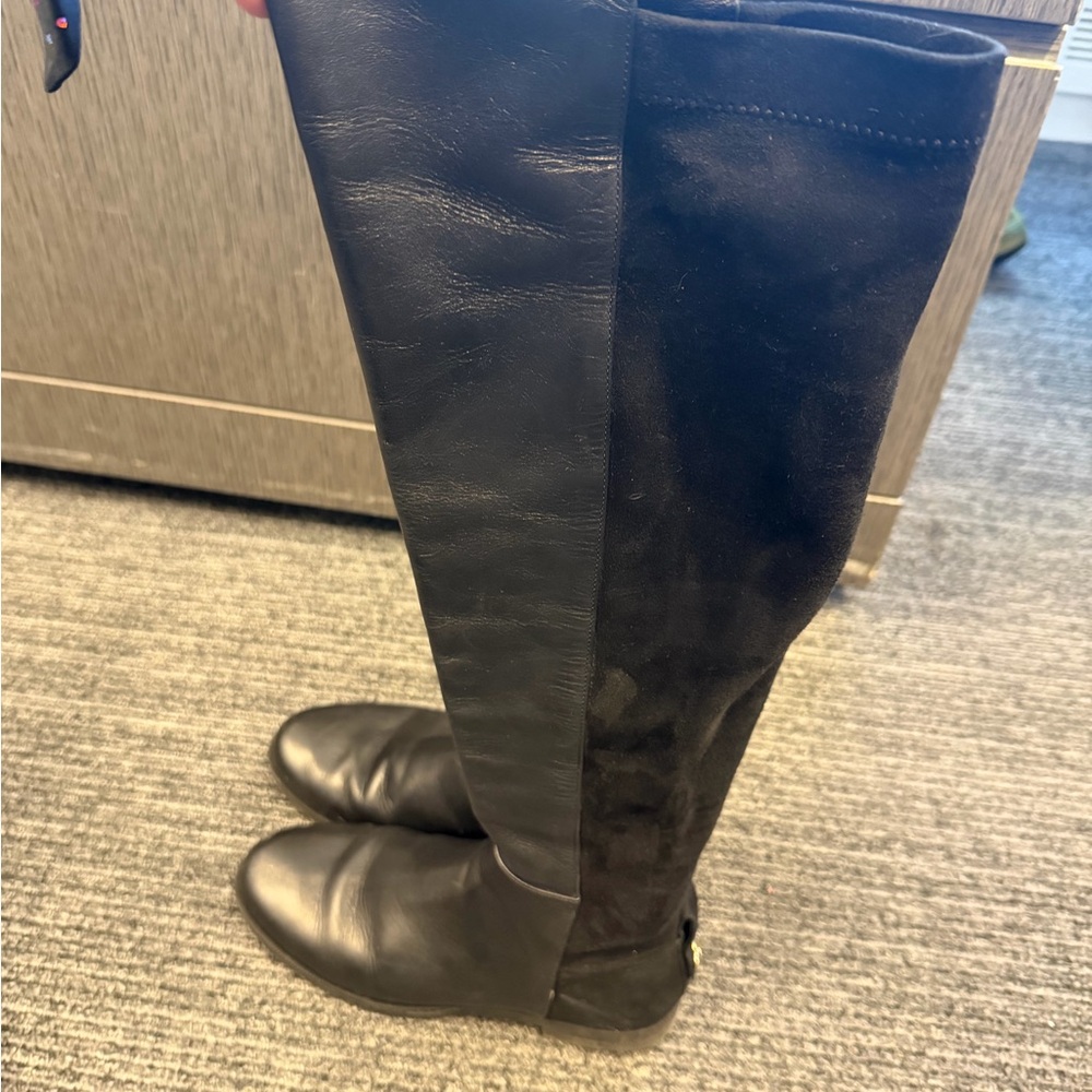 Tall Larroude Black Leather Boots